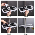 Полка для ванной комнаты Shower Rack Регулируемая стойка для душа с держателем шланга и крючками