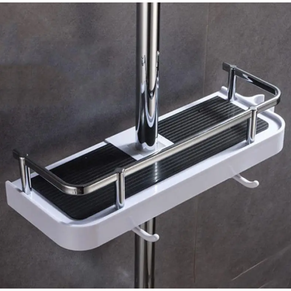 Полка для ванной комнаты Shower Rack Регулируемая стойка для душа с держателем шланга и крючками