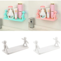 Универсальная подвесная полочка Человечки для ванной комнаты / кухни · Бытовая полка на клейких креплениях, 33х14 см