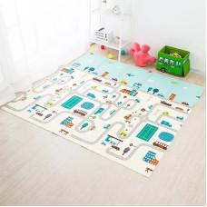 Детский развивающий игровой коврик раскладной 150*180 см / Термоковрик для детей Folding baby mat (Дорога)