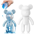 Флюидный медвежонок Fluid Bear Bearbrick с красками, 33 см · Набор для творчества DIY Мишка Сделай сам