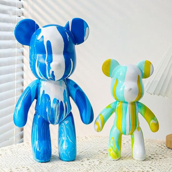 Флюидный медвежонок Fluid Bear Bearbrick с красками, 33 см · Набор для творчества DIY Мишка Сделай сам