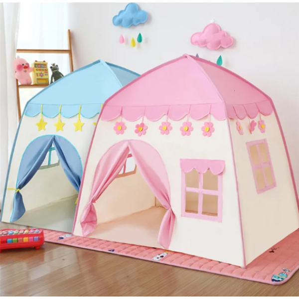 Детская игровая палатка Tipi Baby Tent · Складной домик – шатер для ребенка · Розовый / Синий