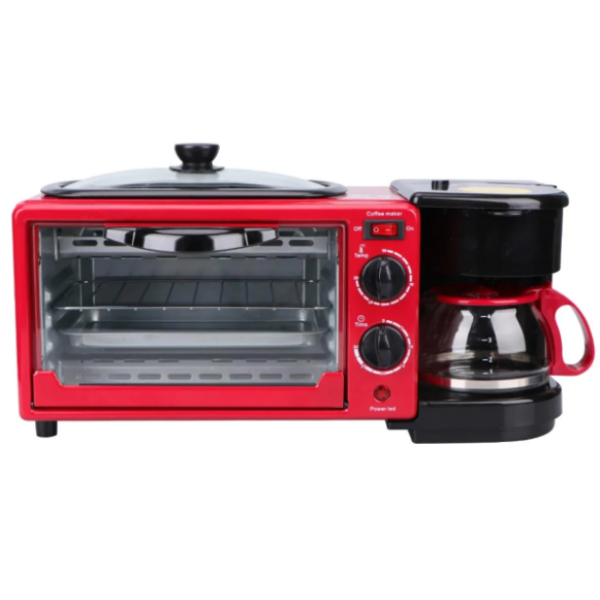 Электрическая духовка BITEK BT-5308 Духовой шкаф с встроенной кофемашиной кофеваркой и сковородой гриль 3 в 1