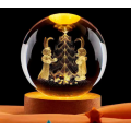 Декоративный Новогодний 3D ночник Хрустальный Шар 8 см · Настольная лампа - светильник с 3D эффектом с новогодней тематикой