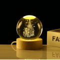 Декоративный Новогодний 3D ночник Хрустальный Шар 8 см · Настольная лампа - светильник с 3D эффектом с новогодней тематикой