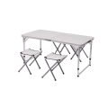 Раскладной стол с 4 стульями Folding Table для пикника, рыбалки, дачи, 120х60 см Стол-чемодан