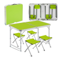 Раскладной стол с 4 стульями Folding Table для пикника, рыбалки, дачи, 120х60 см Стол-чемодан