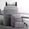 Рюкзак городской Backpack Комплект 3 в 1 вместительный рюкзак для ноутбука с сумкой и кошельком