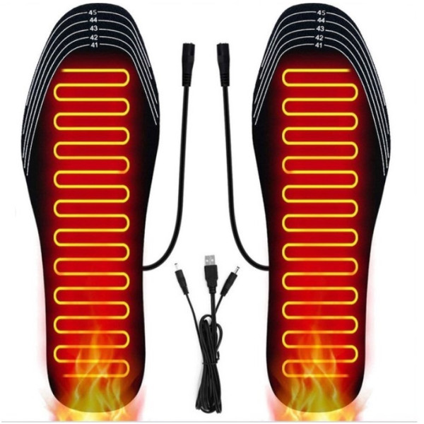 Стельки с подогревом от USB для обогрева ног · Электрические водонепроницаемые стельки с подогревом и регулировкой размера