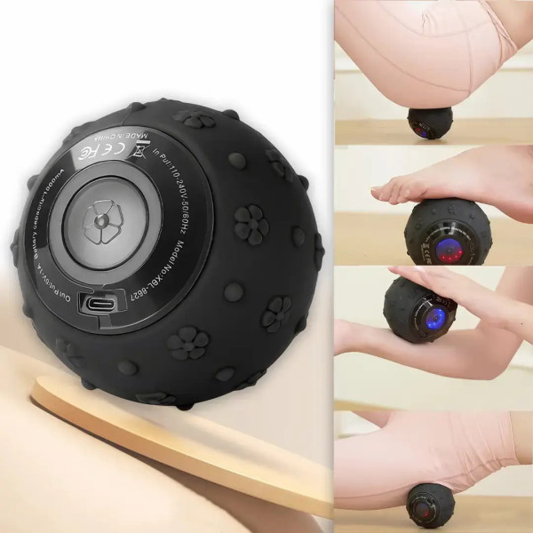 Массажер виброшар, 9 см · Массажер на аккумуляторе · 5 режимов массажа для тела /16992