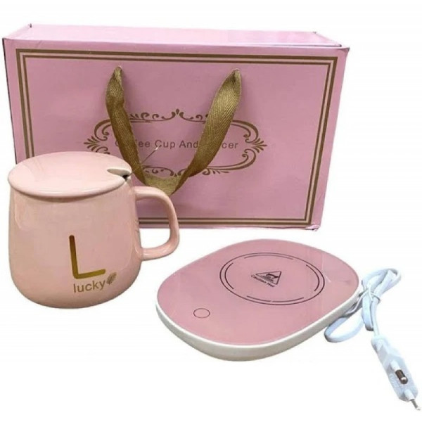 Чашка керамическая на подставке с подогревом в подарочной упаковке ∙ Теплый коврик для поддержания температуры напитка 55°