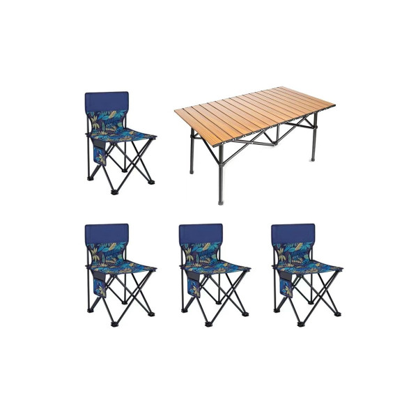 Набор складной мебели Стол + 4 стула для туризма, кемпинга и отдыха · Металлический каркас