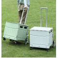 Тележка с ручкой 41х39х33 см · Складная пластиковая восьмиколесная корзина для продуктов