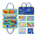 Бизиборд 21 в 1 в виде сумочки с большим числом развивающих элементов