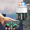 Wi-Fi Камера видеонаблюдения PTZ A15 с фонарем-мигалкой 4G WiFi Уличная видеокамера с управлением от телефона, ночным видением и датчиком движения