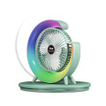 Вентилятор настольный аккумуляторный с RGB подсветкой, вращением 180° и USB зарядкой