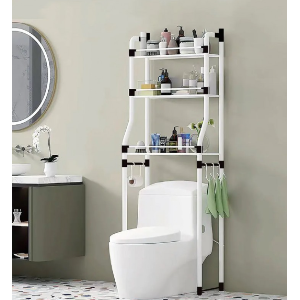 Напольная полка-стеллаж над туалетом в ванную комнату Stenson Туалетная стойка для хранения туалетных принадлежностей