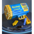 Генератор мыльных пузырей Bazooka Rocket Bubble Gun 69 • Пушка для мыльных пузырей с отверстиями и подсветкой