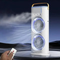 Настольный вентилятор 3 в 1 с увлажнением, подсветкой и аккумулятором 4000 мАч · Вентилятор двойной