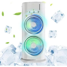 Настольный вентилятор 3 в 1 с увлажнением, подсветкой и аккумулятором 4000 мАч · Вентилятор двойной
