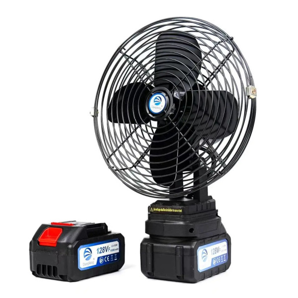 Аккумуляторный вентилятор 8″ с функцией автоповорота и USB-зарядкой VAP-8 • Портативный вентилятор с двумя батареями 21V