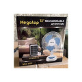 Настольный вентилятор с солнечной панелью и 2 LED-лампами Megatop MG008 • Портативный 12″ вентилятор с аккумулятором и поворотом