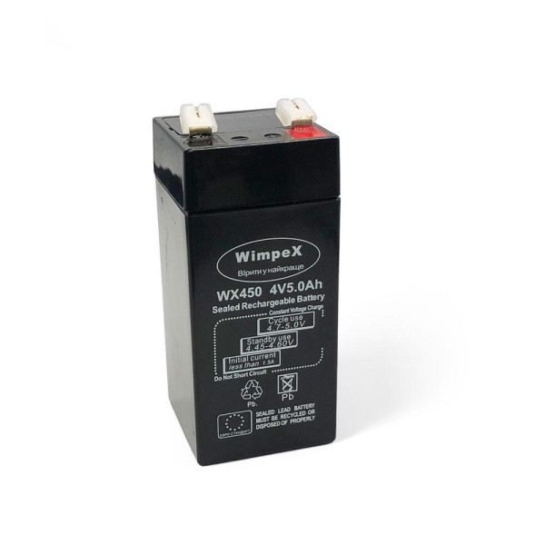 AGM аккумулятор 4V 5Ah Wimpex WX 450 2023 • Свинцово-кислотный герметичный аккумулятор 2023 для ИБП сигнализации солнечных систем