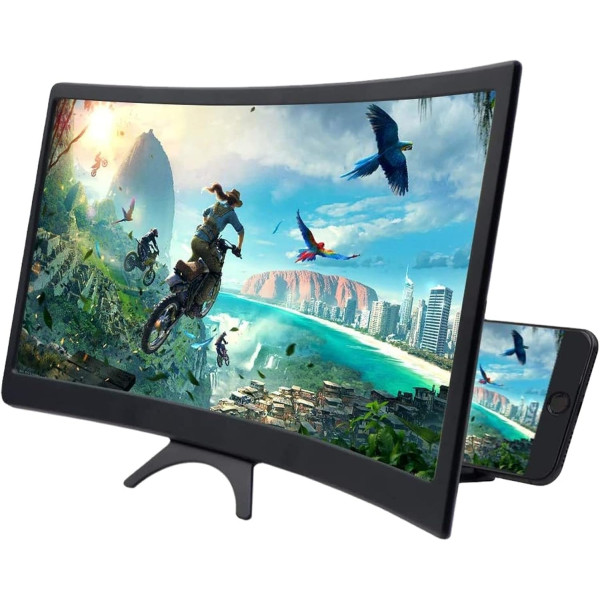 Увеличитель экрана телефона TL-20D 3D 12 дюймов • Складная подставка-лупа для смартфона до 6.5