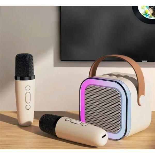 Детский набор Караоке Два беспроводных микрофона + Колонка · RGB подсветка · Bluetooth