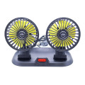 Двухголовый вентилятор для салона авто с регулятором скорости и поворотом 360° • Автомобильный вентилятор с двумя головками USB X666