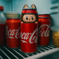 Коллекционная мягкая игрушка-брелок Labubu Coca-Cola Surprise • Лимитированная плюшевая фигурка Лабубу в упаковке-сюрпризе 17 см