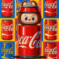 Коллекционная мягкая игрушка-брелок Labubu Coca-Cola Surprise • Лимитированная плюшевая фигурка Лабубу в упаковке-сюрпризе 17 см