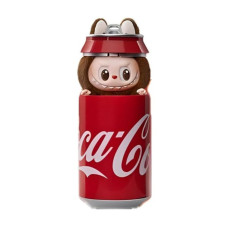 Коллекционная мягкая игрушка-брелок Labubu Coca-Cola Surprise • Лимитированная плюшевая фигурка Лабубу в упаковке-сюрпризе 17 см