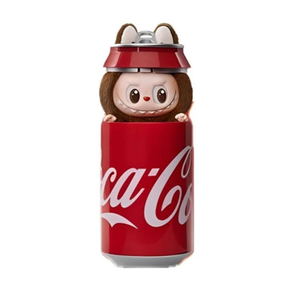 Коллекционная мягкая игрушка-брелок Labubu Coca-Cola Surprise • Лимитированная плюшевая фигурка Лабубу в упаковке-сюрпризе 17 см
