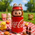 Коллекционная мягкая игрушка-брелок Labubu Coca-Cola Surprise • Лимитированная плюшевая фигурка Лабубу в упаковке-сюрпризе 17 см