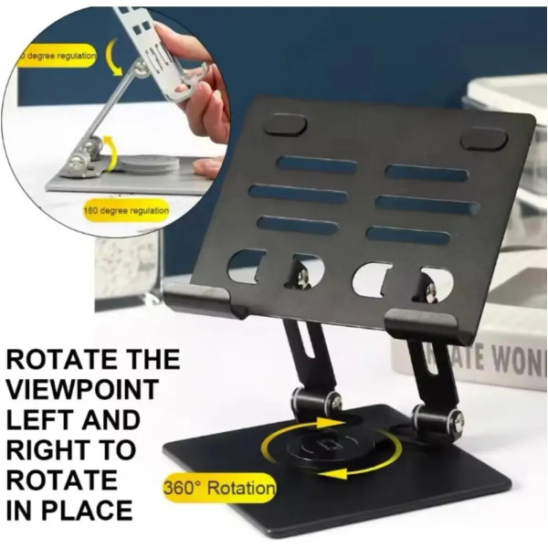 Металлическая подставка для планшета 360° • Универсальный держатель с регулировкой наклона и высоты