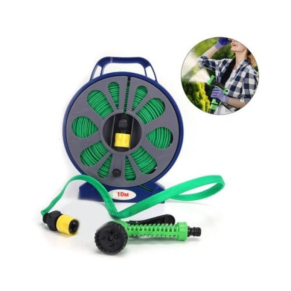Гибкий поливочный шланг Garden Hose 10 м • Удлиняющийся шланг для сада огорода и дачи с универсальным подключением