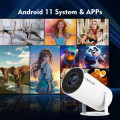 Смарт-проектор HY300 PRO с Android TV 11.0 поддержкой 4K WiFi 6 и Bluetooth 5.0 • Портативный проектор с автофокусом 180° поворотом и функцией домашнего кинотеатра
