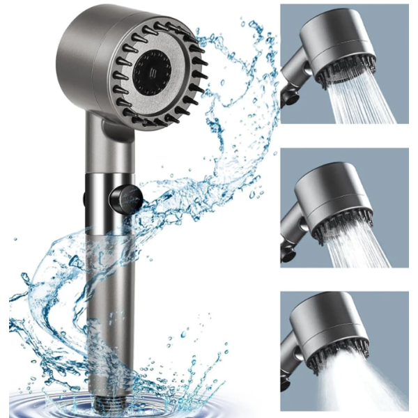 Инновационная лейка для душа Massage filter shower ∙ Массажная насадка с силиконовыми шипами ∙ 3 режима