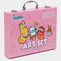 Набор юного художника Art Set 57 · Цветные карандаши, фломастеры, краски в кейсе · Художественный набор для творчества в чемодане
