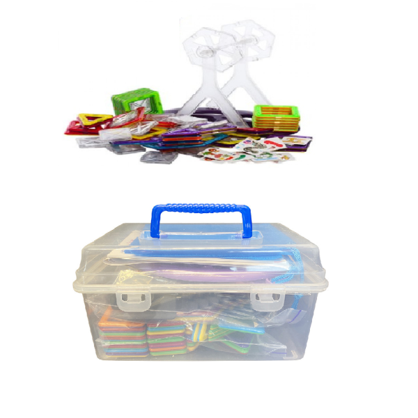 Магнитный конструктор Magic Magnet в чемодане, 48 деталей ∙ Детская 3D головоломка для создания объемных моделей