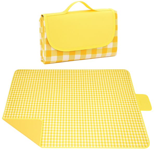 Складной водонепроницаемый коврик для пикника 150х100 см • Туристический пляжный коврик-сумка с ПВХ покрытием и защитой от влаги