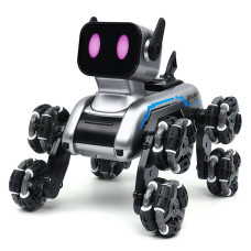 Радиоуправляемый робот-пес Stunt Robot Dog · Механическая собака - робот на колесах с встроенным динамиком и LED подсветкой Радиоуправляемый робот-пес Stunt Robot Dog · Механическая собака - робот на колесах с встроенным динамиком и LED подсветкой
