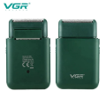 Аккумуляторная мини‑электробритва для мужчин VGR V‑390 Green • Профессиональный шейвер с триммером для сухого и влажного бритья