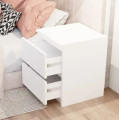 Тумбочка прикроватная STL-MD 78 • Компактная белая тумба с ящиками для спальни