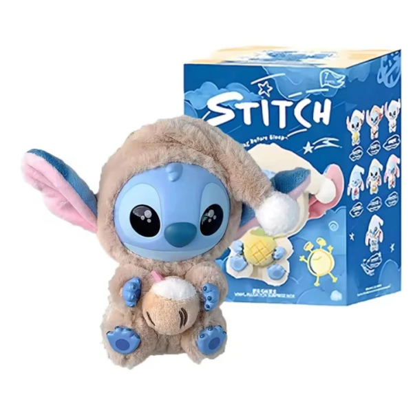 Брелок Стич Labubu 15 см в коробке-сюрпризе Eat Something Before Sleep • Коллекционная фигурка-аксессуар Stitch Лабубу на рюкзак и ключи