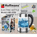 Электрочайник Hoffmans HM-2556 • Стеклянный чайник с подсветкой шкалой и быстрым кипячением воды 2000W