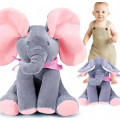 Мягкая музыкальная игрушка слонёнок с музыкой и движущимися ушками • Плюшевый слоник ORG