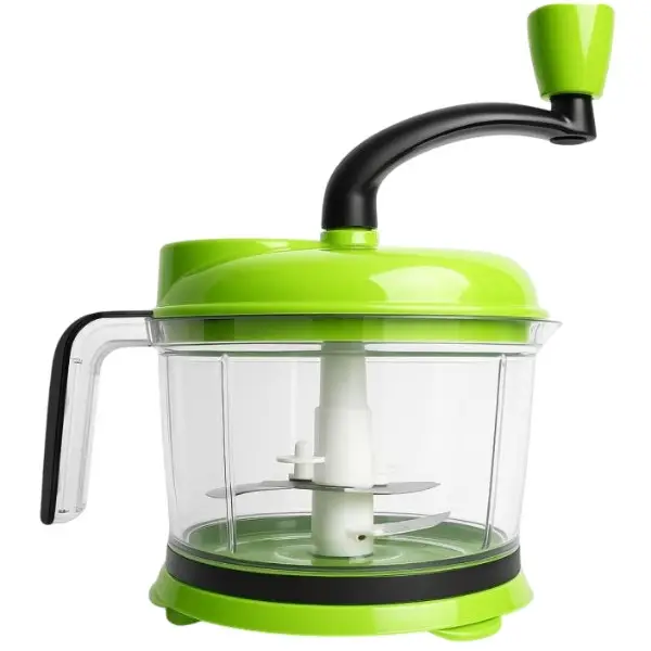 Ручной измельчитель овощей и фруктов с 4 лезвиями и чеснокодавкой • Многофункциональный кухонный измельчитель с лезвиями из нержавеющей стали